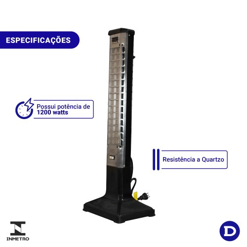 Aquecedor el�trico vertical 1200 watts - Anex Quartz  110V