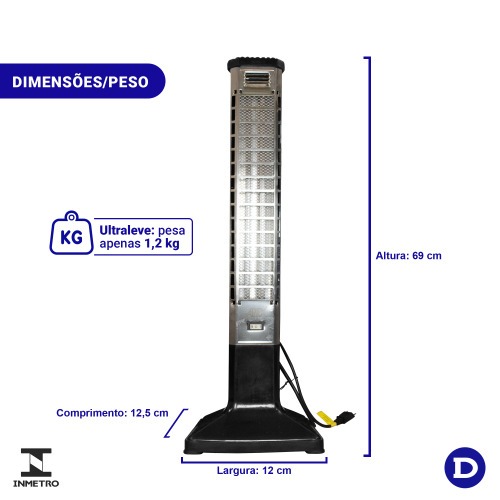 Aquecedor el�trico vertical 1200 watts - Anex Quartz  110V