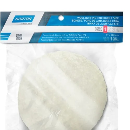 Boina de lã dupla face branca para polimento 8