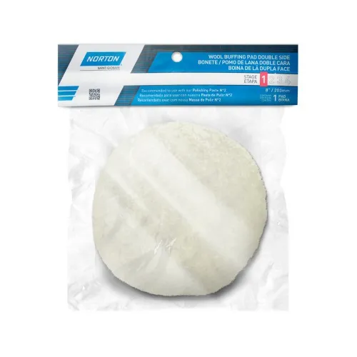 Boina de lã dupla face branca para polimento 8