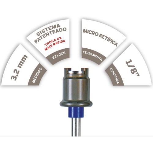 Mandril com haste para micro retífica - EZ402 Mandril com haste para micro retífica - EZ402