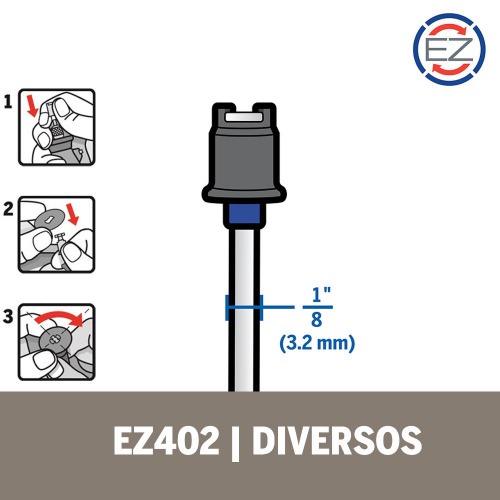 Mandril com haste para micro retífica - EZ402 Mandril com haste para micro retífica - EZ402
