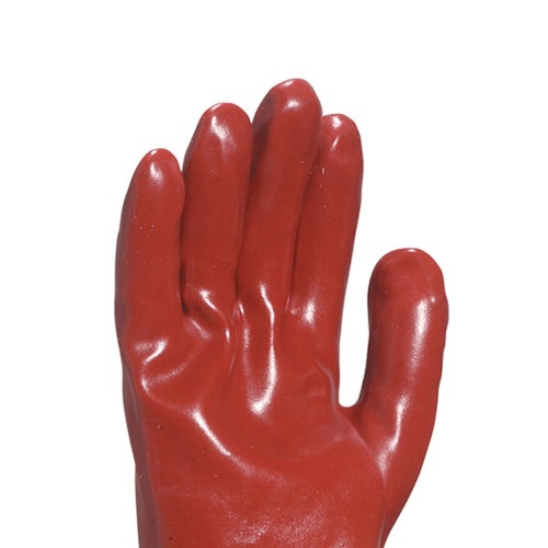 Luva de pvc lisa com forro de algodão 27 cm vermelha GG Luva de pvc lisa com forro de algodão 27 cm vermelha GG