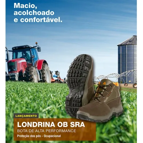 Botina em couro nobuck com cadarço marrom - Londrina OB SRA