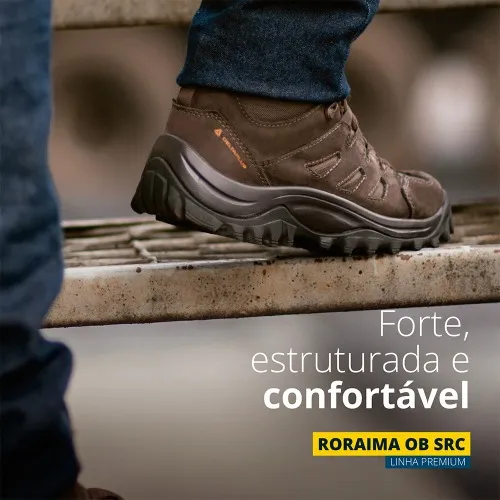 Botina em couro nobuck e nylon com cadarço - Roraima OB SRC