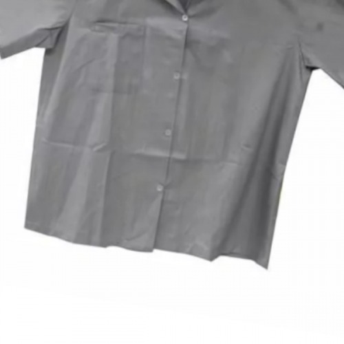 Camisa de brim uniforme manga curta Cinza