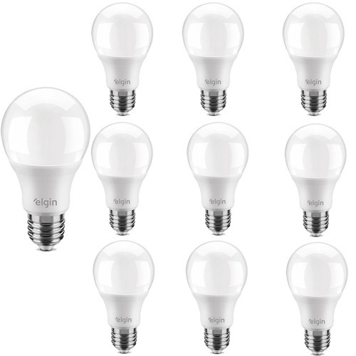 Kit 10 Lâmpadas led bulbo 9W 810 lúmens branca fria - A60  110V/220V Kit 10 Lâmpadas led bulbo 9W 810 lúmens branca fria - A60  110V/220V
