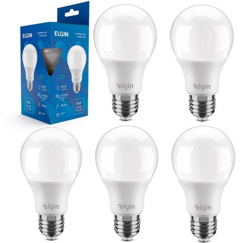 Kit 6 Lâmpadas led bulbo 9W 810 lúmens branca fria - A60  110V/220V Kit 6 Lâmpadas led bulbo 9W 810 lúmens branca fria - A60  110V/220V