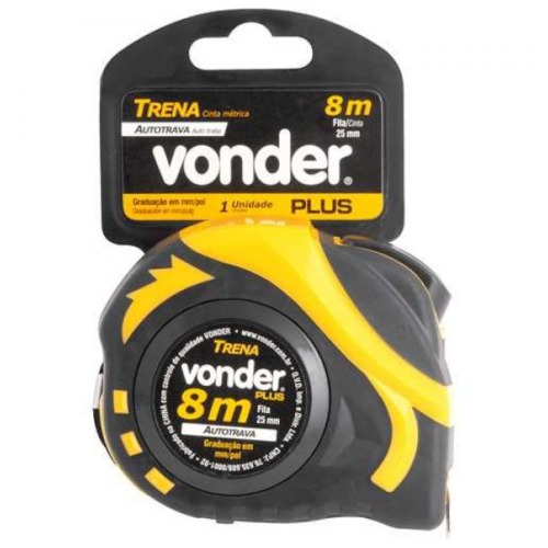 Trena com fita de ao 25 mm x 8 m com trava