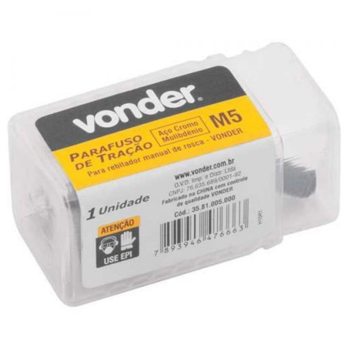 Parafuso de tra��o M5 para rebitador manual de rosca 