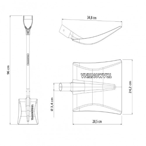 P quadrada N3 cabo de madeira terminal 