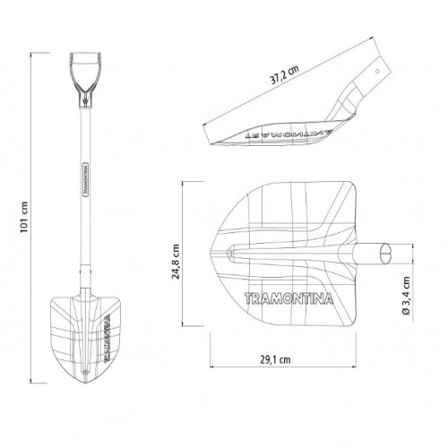 Pá de bico com cabo de madeira terminal  Pá de bico com cabo de madeira terminal