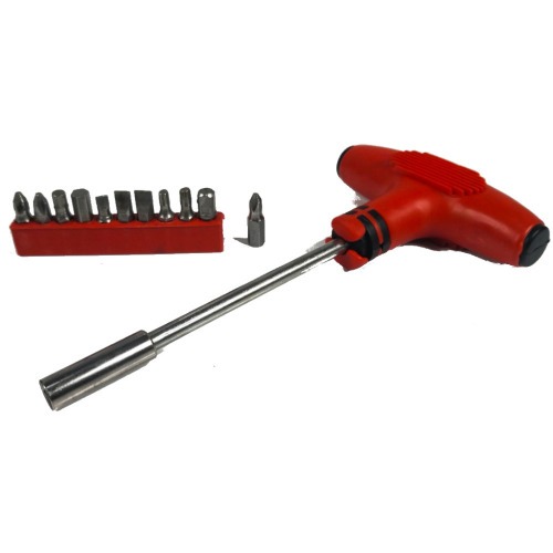 Jogo de ferramentas com 10 bits + Cabo T e estilete - FR-16