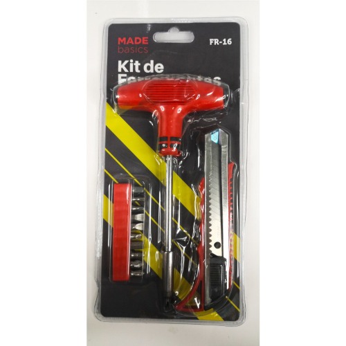 Jogo de ferramentas com 10 bits + Cabo T e estilete - FR-16