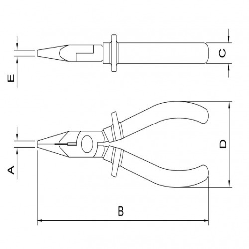 Alicate bico meia cana reta 6