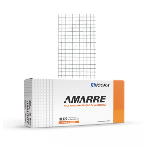 Tela amarração para alvenaria 12 x 50 cm com 100 peças Tela amarração para alvenaria 12 x 50 cm com 100 peças