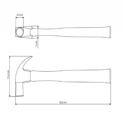 Martelo unha de 25 mm com cabo - 40370/025 Martelo unha de 25 mm com cabo - 40370/025