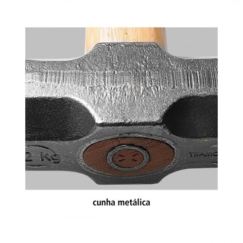 Marreta oitavada 2 kg com cabo de madeira