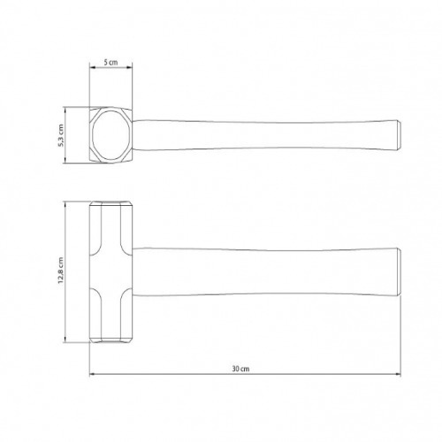 Marreta oitavada 2 kg com cabo de madeira