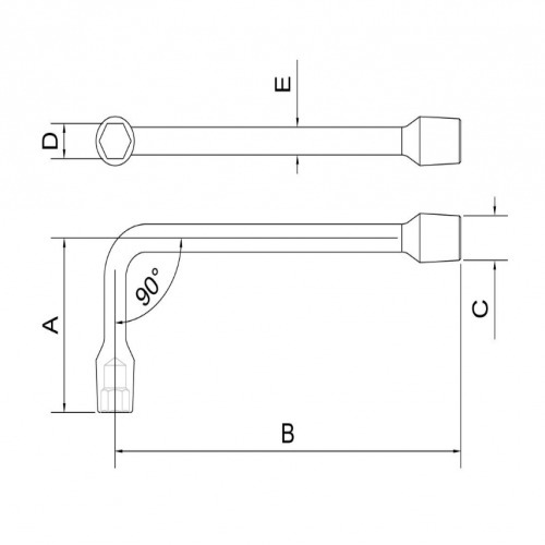 Chave biela 12 mm aço cromo vanádio com cartela Chave biela 12 mm aço cromo vanádio com cartela