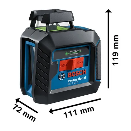 Nível a laser com 2 linhas verdes 360° alcance 10 metros - GLL 2-20 G
