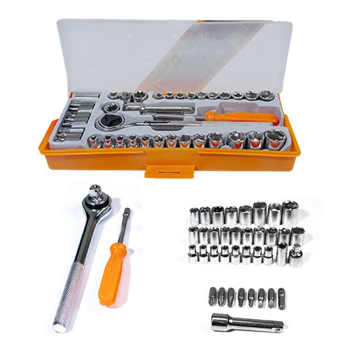 Jogo de bits e soquetes com chave catraca 40 peas