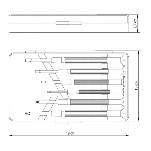 Jogo de chaves para relojoeiro com 6 peas