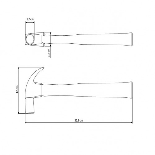 Martelo unha de 27 mm com cabo - 40370/027
