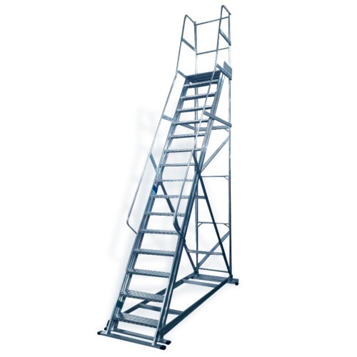 Escada plataforma de alumínio 4.0 m c/ 15 degraus + patamar Escada plataforma de alumínio 4.0 m c/ 15 degraus + patamar
