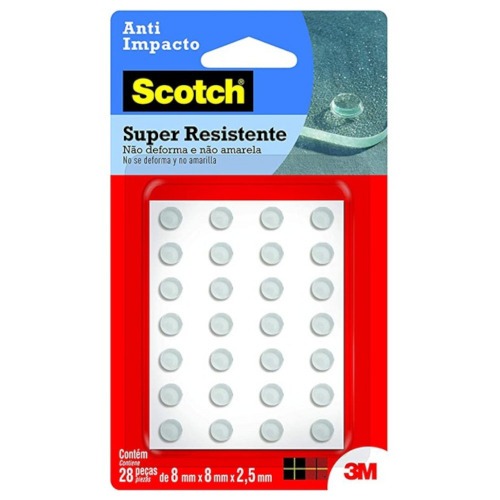 Protetor adesivo anti-impacto redondo 8 mm com 28 unidades Protetor adesivo anti-impacto redondo 8 mm com 28 unidades