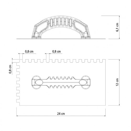 Desempenadeira em ao dentada cabo plstico