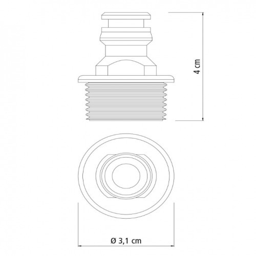 Adaptador pl�stico macho com rosca externa 3/4
