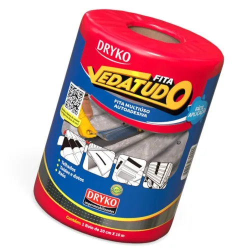 Fita manta asfáltica auto adesiva aluminizada multiuso 20 cm x 10 m - VEDATUDO