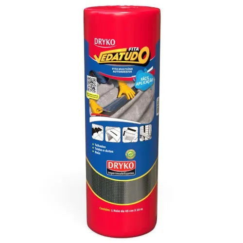 Kit 2 Fitas asfáltica auto adesiva aluminizada multiuso 45 cm x 10 m - Vedatudo