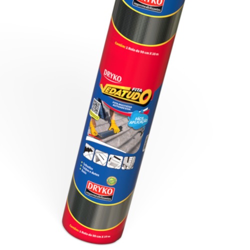 Fita manta asfltica auto adesiva aluminizada multiuso 90 cm x 10 m - Vedatudo