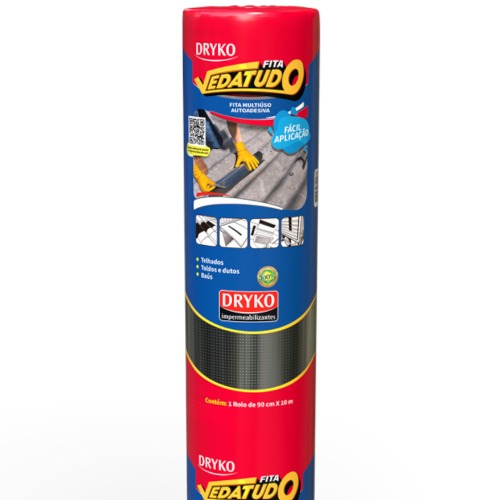 Fita manta asfltica auto adesiva aluminizada multiuso 90 cm x 10 m - Vedatudo