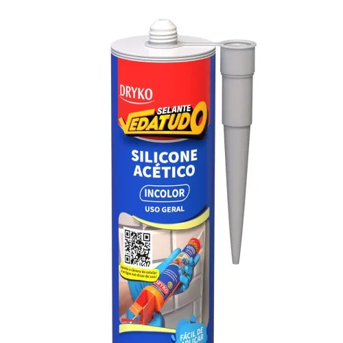 Kit 2 Silicone acético para vedação 260g incolor  - VEDATUDO