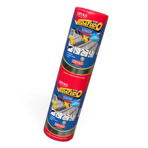 Fita manta asfáltica auto adesiva aluminizada multiuso 60 cm x 10 m - Vedatudo Fita manta asfáltica auto adesiva aluminizada multiuso 60 cm x 10 m - Vedatudo
