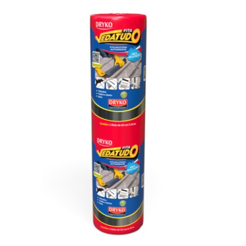 Fita manta asfáltica auto adesiva aluminizada multiuso 60 cm x 10 m - Vedatudo Fita manta asfáltica auto adesiva aluminizada multiuso 60 cm x 10 m - Vedatudo