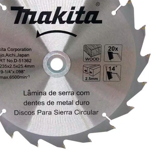 Disco de serra metal duro 235 x 25,4 x 20 Dentes - D-51362
