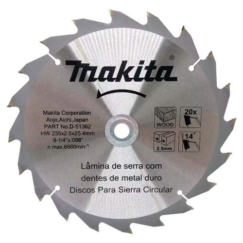 Disco de serra metal duro 235 x 25,4 x 20 Dentes - D-51362