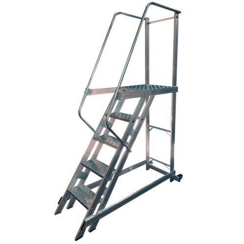 Escada plataforma de alumnio 1.25 m c/ 4 degraus + patamar 