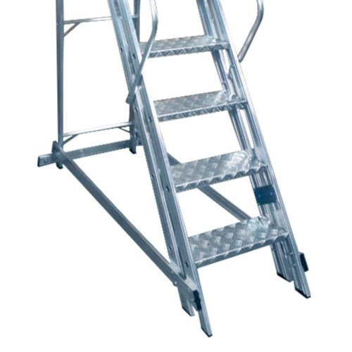 Escada plataforma de alumnio 1.75 m c/ 6 degraus + patamar