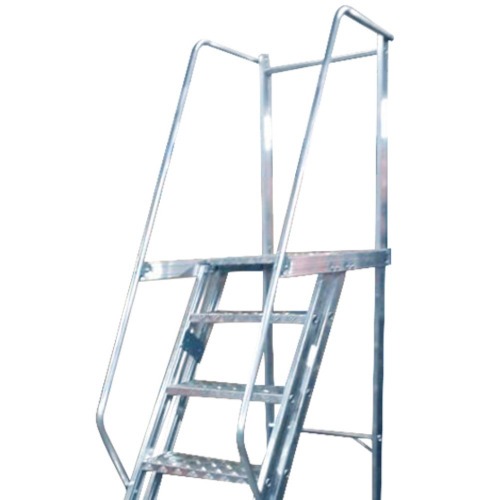 Escada plataforma de alumnio 1.75 m c/ 6 degraus + patamar