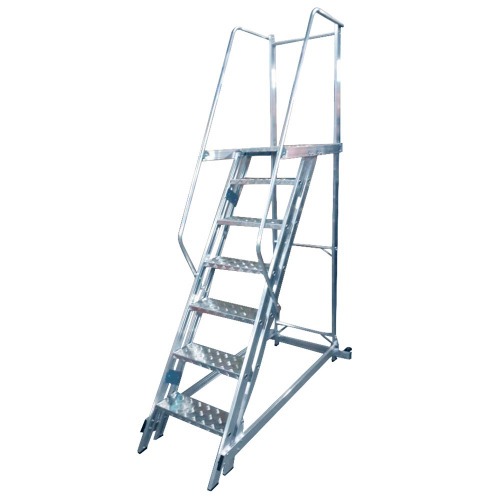 Escada plataforma de alumnio 1.75 m c/ 6 degraus + patamar
