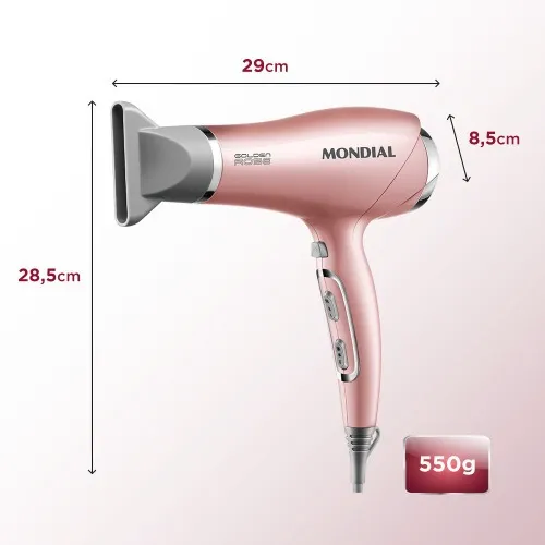 Secador de cabelo 2000 watts Golden rose - SC 32 110V - Mondial