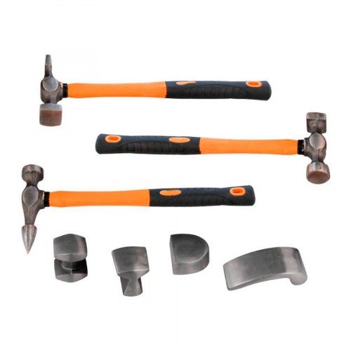 Jogo de martelo e tasso em ao 7 peas com maleta - 5623