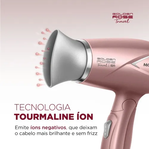 Secador de cabelo 1200 watts Golden rose travel - SC-47-GR  110V/220V