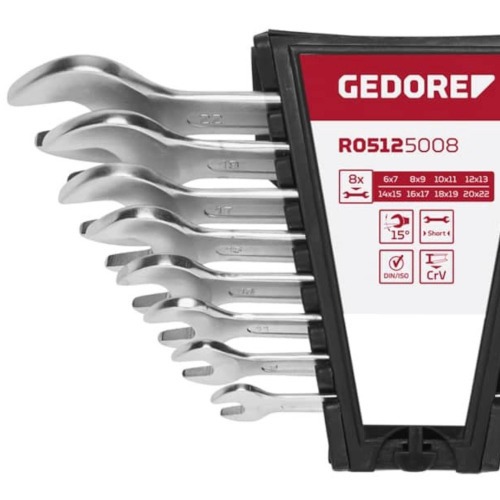 Jogos de chave fixa 6 a 22 mm ao cromo vandiocom 8 peas - R05125008