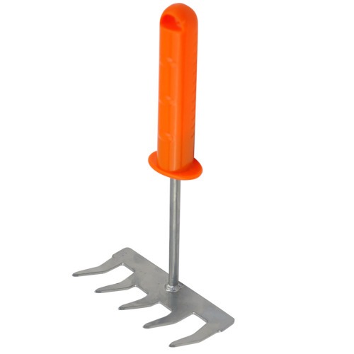 Ancinho metlico 5 dentes com cabo plstico